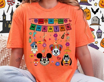 Dia De Los Muertos Disney Shirt, Mexican Halloween Shirt, Halloween Mickey Minnie Donald Pluto Shirt, Disney Halloween, Day of the Dead