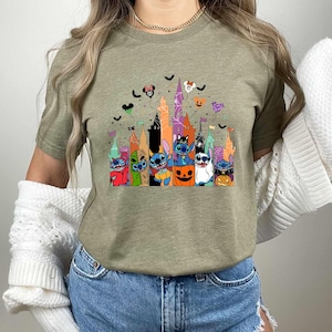 Halloween Stitch Shirt, Disney Castle Stitch Halloween Shirt, Disney Stitch Tee, Disney Castle Shirt, Stitch Gift Shirt, Halloween Event