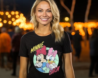 Retro Style Disney Minnie and Daisy Shirt,Disney Pajama Party, Disney Girls Night, Disney Girls Squad Shirt, Disney Friends Shirt