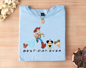 Best Day Ever Woody Shirt, Toy Story Tee for Family Vacation, Disney Matching Tee, Disney Snacks Shirt, Cute Pixar Gift for Disney Fans