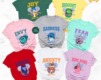 Disney Inside Out Matching Shirt, Inside Out Group Shirt, Inside Out Characters Joy Disgust Envy Sadness Fear Ennui Anxiety Bing Bong Shirt