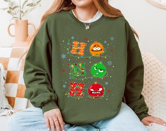 Camiseta navideña de Inside Out, camiseta Ho Ho Ho de Inside Out, temática navideña, camiseta de Inside Out, sudadera con capucha Ho Ho Ho, película Inside Out, ira, asco