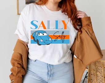 Camisa Disney Cars Sally, Camisa Cars Movie Sally, Camisa Pixar Cars Sally, Camisa Cars Sally, Camisa de regalo de Disney, Traje de viaje de Disney