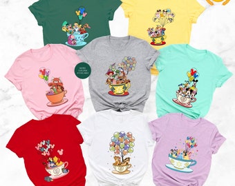 Disney Movie Characters Coffee Cup Designs Shirt, Disney Matching Shirt, Disney Group Shirt, Disney Cats, Disney Dogs, Disney Princesses