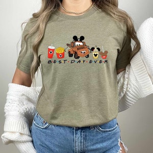 Mater Best Day Ever Shirt, Cars Movie Shirt, Disneyland Snacks Shirt, Disney Trip Tee, Mater With Mickey Ears, Disney Pixar Cars Movie Mater image 3