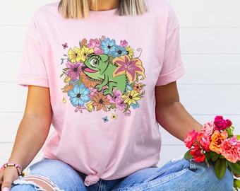 Pascal Floral Shirt, Rapunzel Movie Pascal Shirt, Disney Tangled Movie Pascal Shirt, Disney Pascal Shirt, Rapunzel Pascal Tee, Disney Gift
