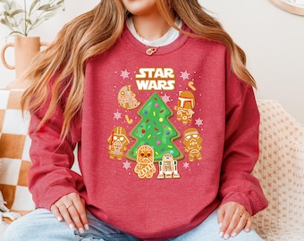 Star Wars Christmas Sweatshirt: Gingerbread Characters & Tree