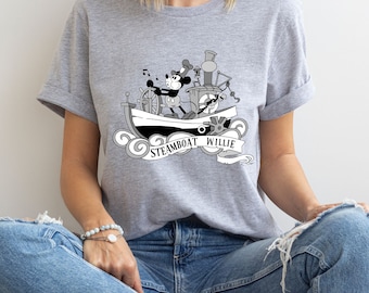 Disney Steamboat Willie Shirt, Walt Disney Steamboat Willie Shirt, Mickey and Minnie Mouse Shirt, Mickey and Minnie Mouse Steamboat Willie