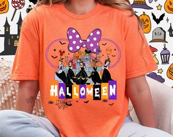 Halloween Disney Princess Shirt, Minnie Bow, Mickey Ears, Halloween Themed, Disney Halloween, Cinderella, Ariel, Belle, Tiana, Snow White