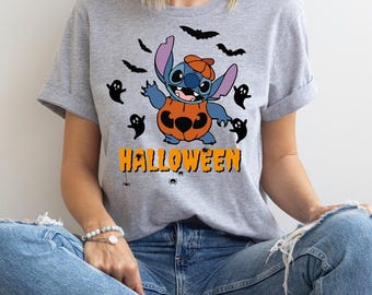 Stitch Halloween Shirt, Disney Halloween Shirt, Disney Stitch, Halloween Pumpkin Shirt, Lilo and Stitch Shirt, Stitch Halloween Sweatshirts