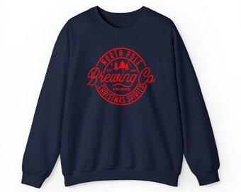 NorthPole Brewing Sweater,Christmas Spirit Shirt,Festive Beer Shirt,Unisex Crewneck Sweater,Festive Holiday Sweater,Xmas Gift for him-her