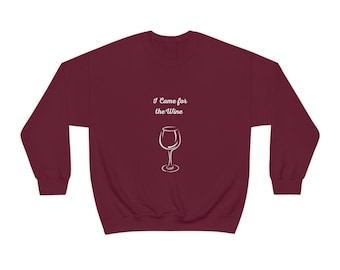 Wine Lover Crewneck Sweatshirt, Funny Christmas Party Sweater