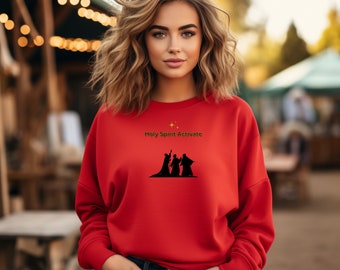 Holy Spirit Activate Christmas Crewneck Sweatshirt