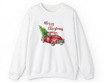Trendy Vintage Christmas Sweater,Old Vintage Truck,Festive Vintage Sweater,Let it Snow Winter Shirt,Gen Z Christmas,Xmas Gift for Them