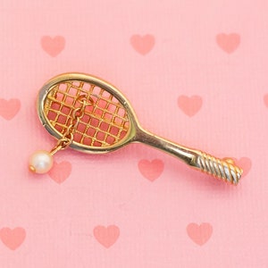 Vintage Tennis Sports Brooch by Avon - X6