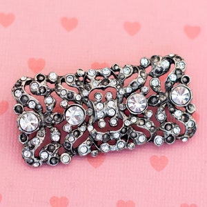 Vintage Rhinestone Garden Silver Tone Brooch - X11