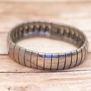 7 inch, Vintage Rectangle Links Silver Tone Bracelet - X24
