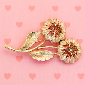 Vintage Art Deco Sunflower Bloom Brooch - X6