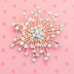 Vintage zierliche Art Deco Strass Brosche - X2