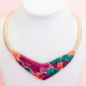 Vintage Colorful Galaxy Marble Bib Necklace 19 Inch - X7