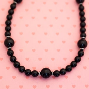 Vintage Black Yoga Beaded Collar 19 pulgadas - X7