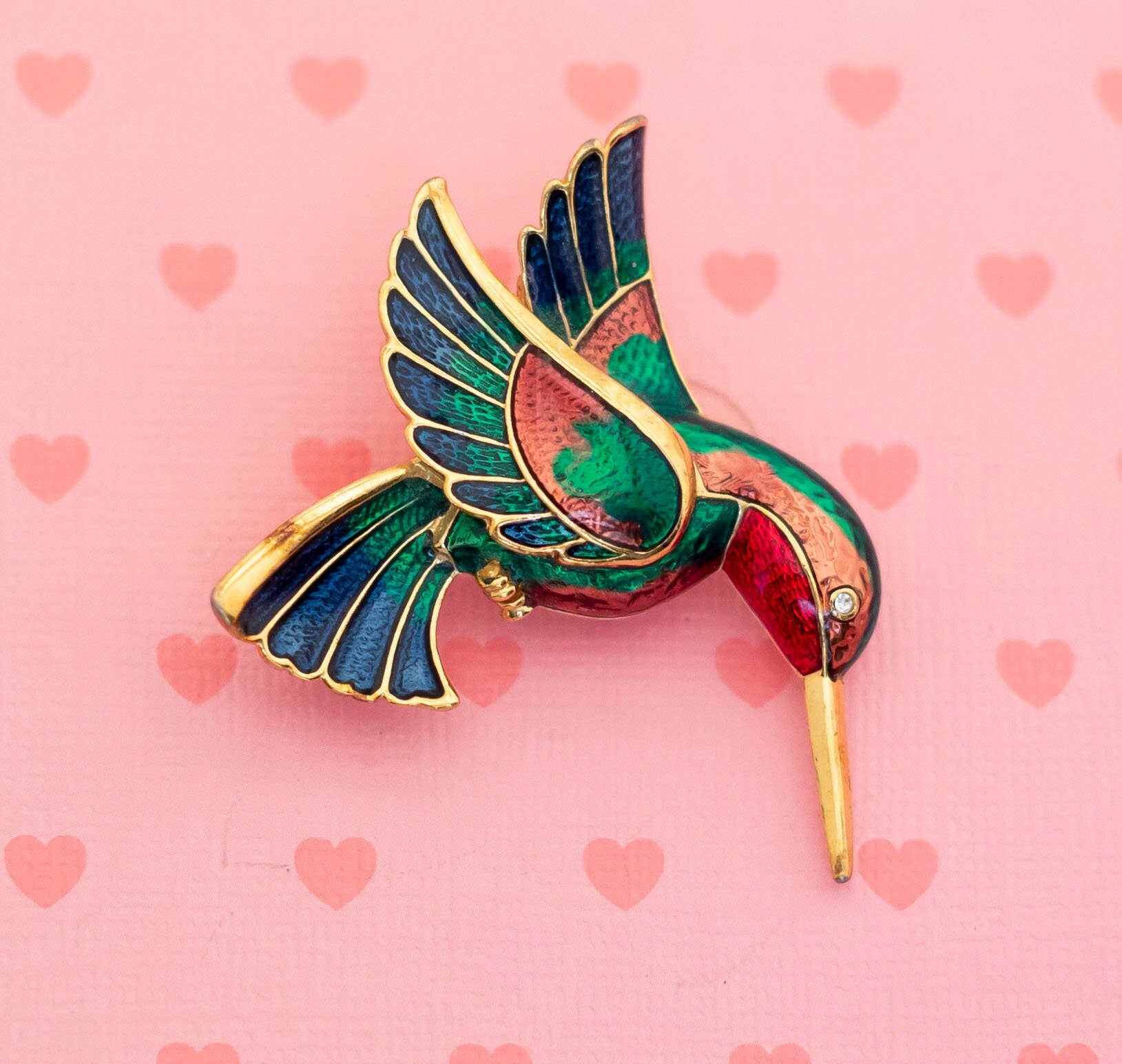 ブローチ鳥ハチドリハミングバードゴールドヴィンテージ d*2様 DORLAN