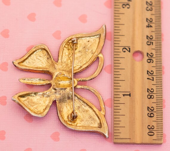 Vintage Fairy Elven Butterfly Gold Tone Brooch - … - image 2