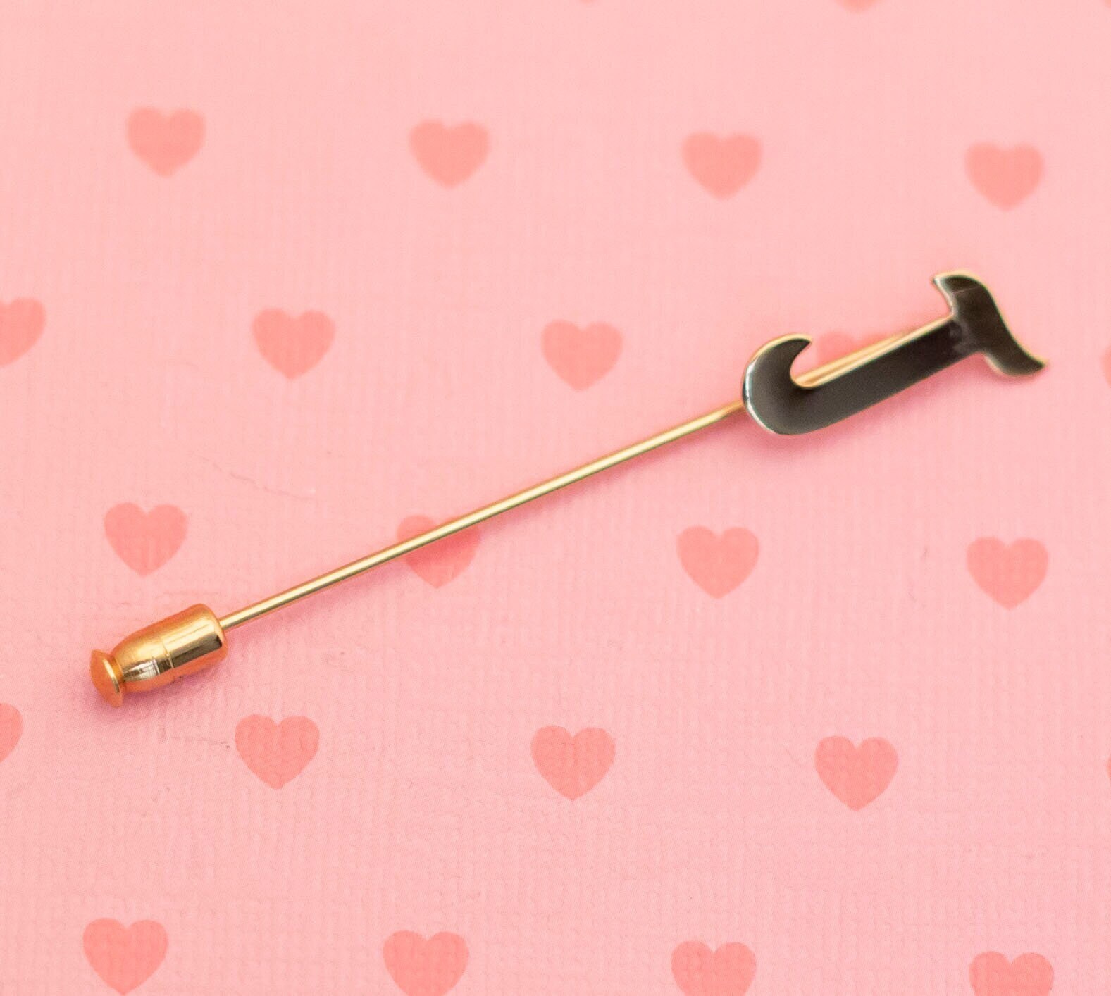 Vintage Initial "J" Gold Tone Stick Pin - X7