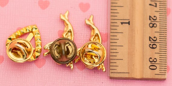 Vintage Angels Of Love Gold Tone Religious Pins -… - image 3