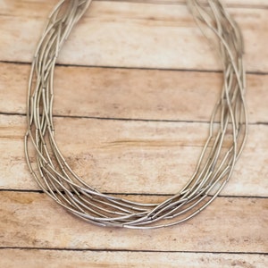 16 inch, Vintage Gold Tone Multi Laces Choker Necklace - X27