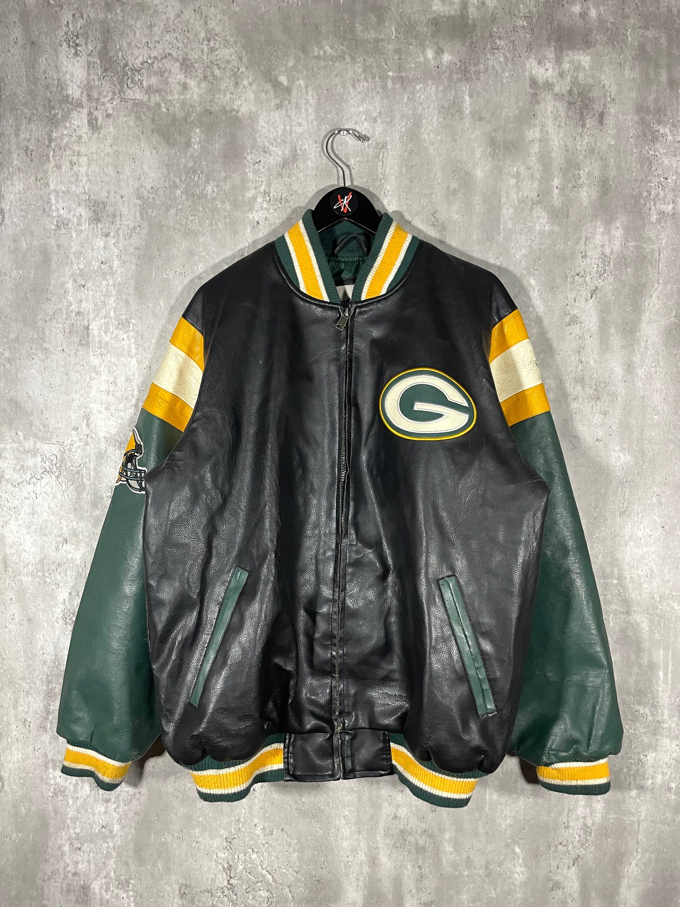 希少✨90s NFL GREEN BAY PACKERS 本革　レザージャケット 古着 90s NFL Green Bay Packers パッカーズ 本革 オールレザー