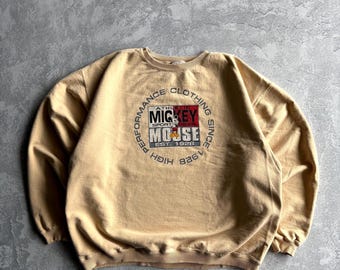 Vintage 90er Jahre Disney Micky Maus Sportlich Sportbekleidung Rundhals Pullover XL