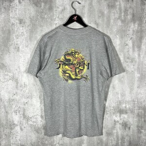 Camiseta vintage Hard Rock Cafe China Dragon Grey grande dos anos 90