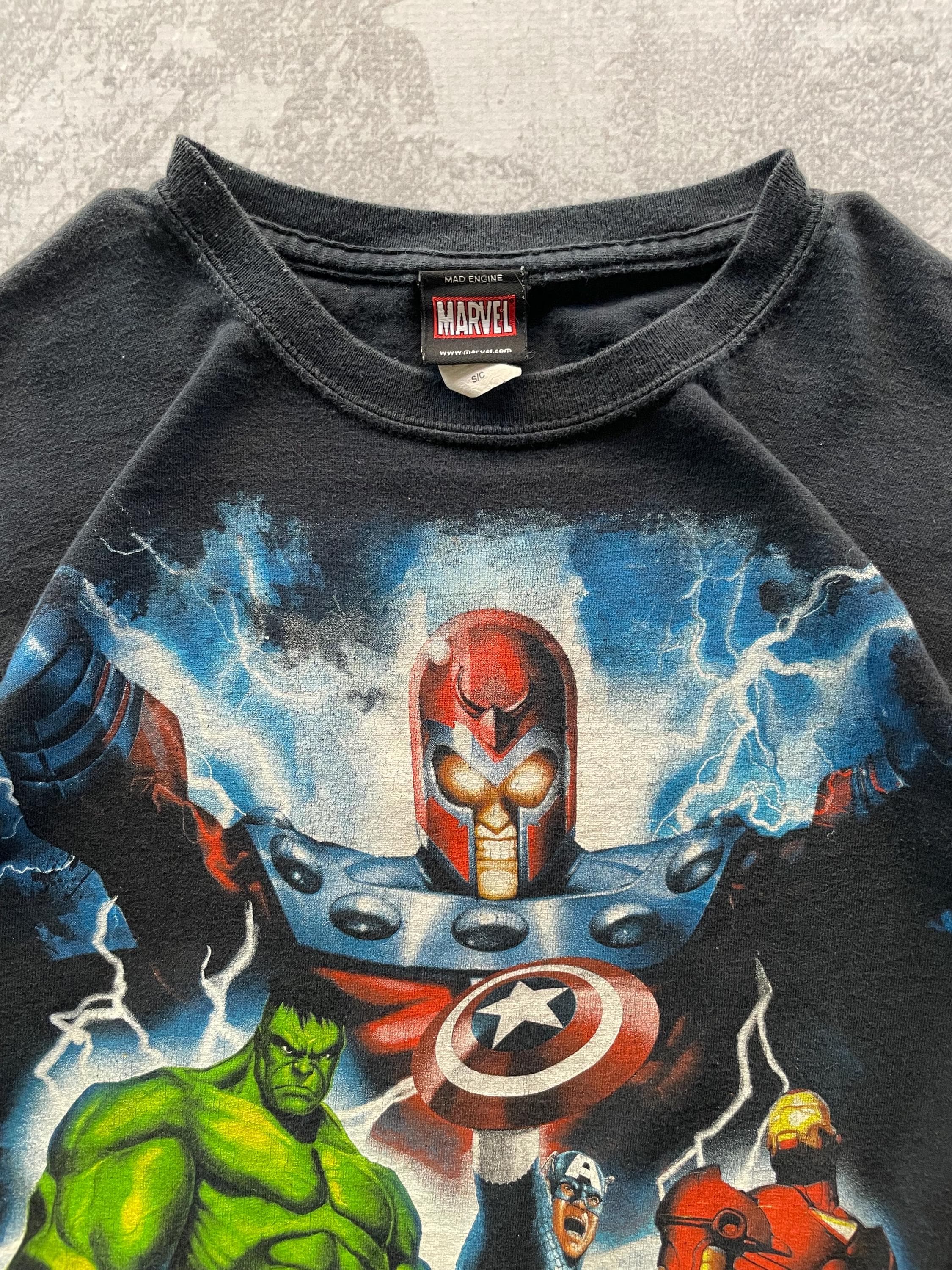 Vintage Marvel Mad Engine Magneto Avengers X Men Large Print T