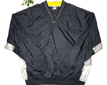 Vintage 90s Nike Center Swoosh Windbreaker Black XXL Pullover