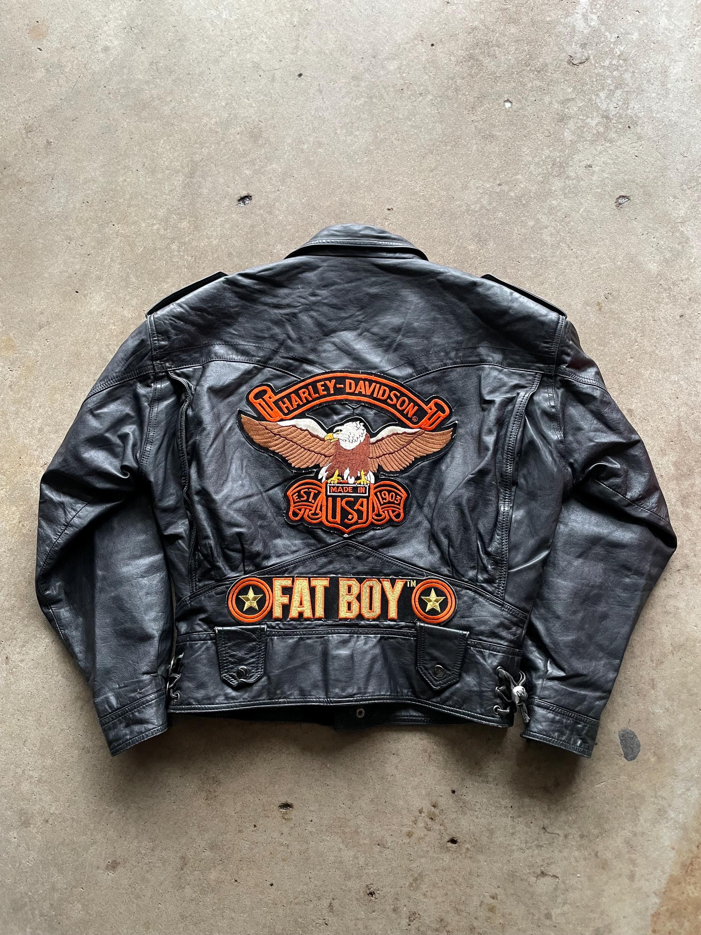 Harley Davidson Leather Jacket Eagle - Etsy
