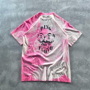 Vintage 1980s Pink Floyd Album Art Pink Tie Dye T Shirt