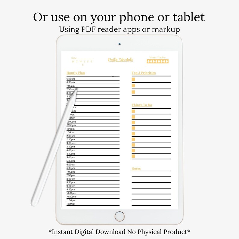 Daily Schedule Hourly Planner 2022 Daily Planner Daily Schedule
