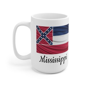 Mississippi State Flag, Old & New Flag, Ceramic Mug, 15oz