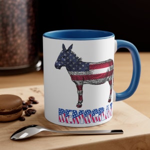 Democrat Donkey, Accent Coffee Mug, 11oz