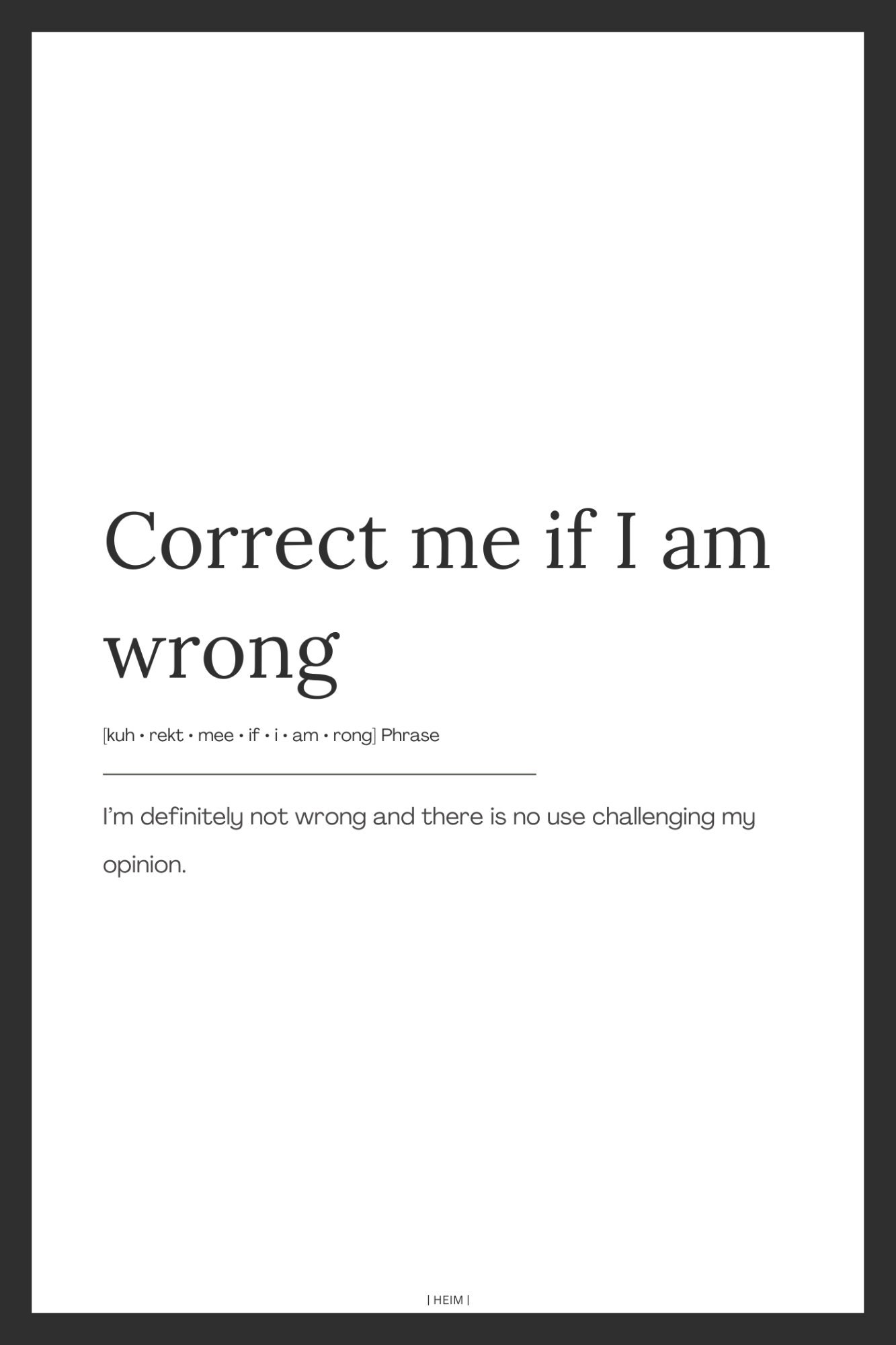 Correct Me If I Am Wrong WFH Art Office Decor Dictionary Etsy