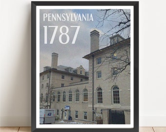 Pennsylvania Vintage Wall Art, University Park PA Printable Wall Art, PSU Nittany Lion Art