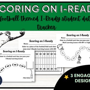 Rastreador de datos estudiantiles I-Ready / Tema de fútbol / Cuadro de incentivos estudiantiles I-Ready / Recurso de seguimiento de datos / Imprimibles de primaria