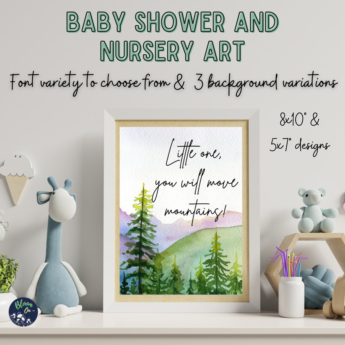 Digital Download, Mountain Baby Shower and Nursery Art Printable Little ...
