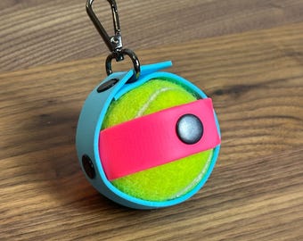 Biothane Dog Tennis Ball Holder – Waterproof Leash Clip, Black Hardware