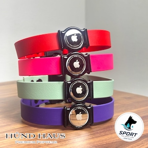 Easy to clean Biothane dog collar with AirTag holder