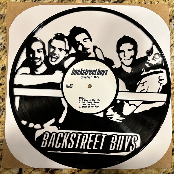 Backstreet Boys laser cut vinyl record    birthday custom - gift - birthday - Christmas - Art