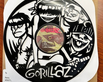 Gorillaz laser cut vinyl record    birthday custom - gift - birthday - Christmas - Art