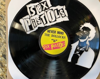 The Sex Pistols laser cut vinyl record Punk Sid Vicious custom - gift - birthday - Christmas - Art