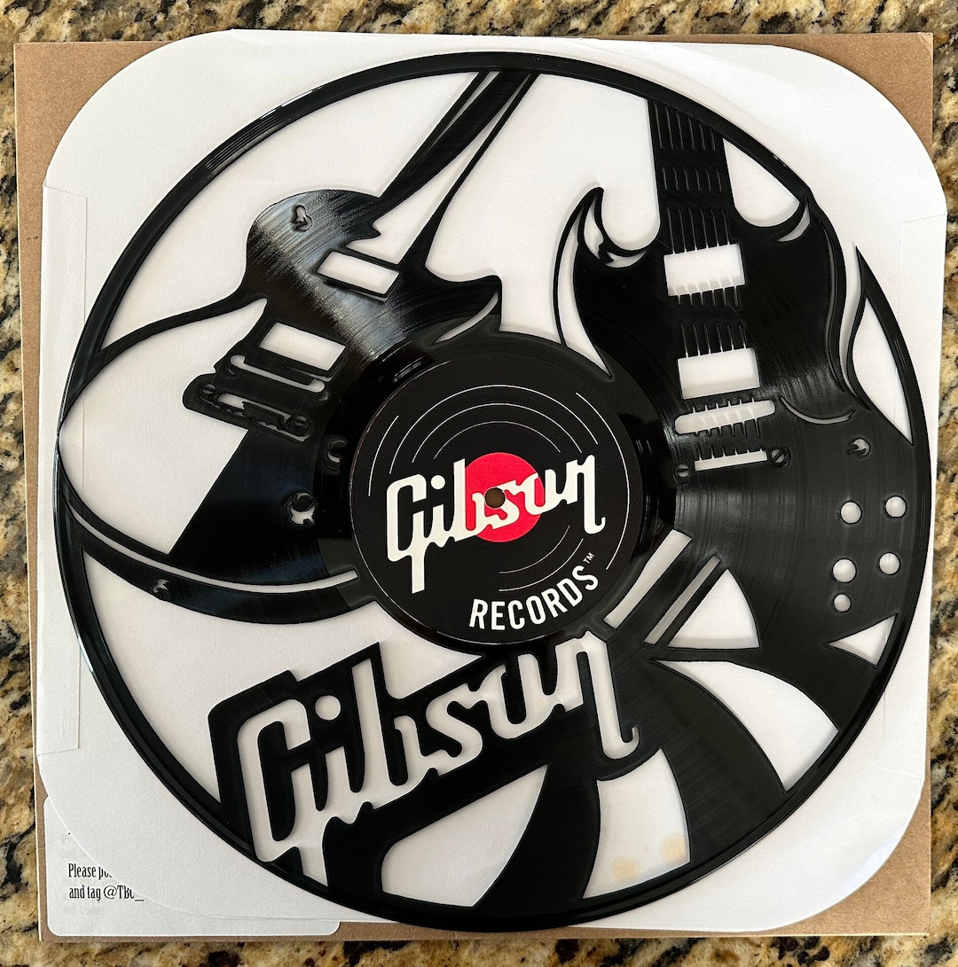 Gibson Guitar Laser Cut Vinyl Record SG Les Paul Custom Gift Birthday